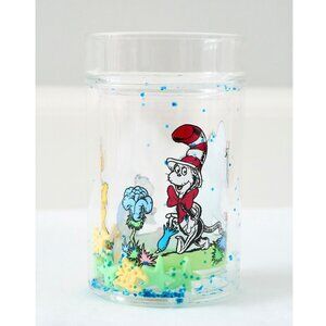 Vtg 90s Universal Studios DR. SEUSS Glitter Tumbler Cup Plastic Cat in the Hat